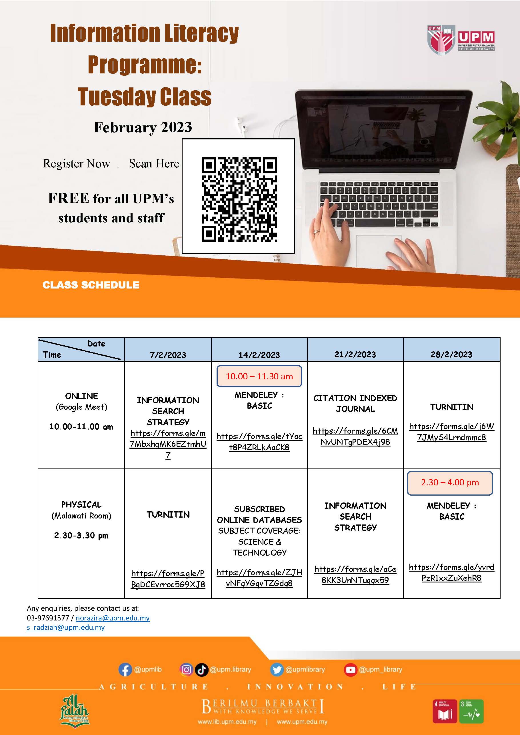 Program Literasi Maklumat : Kelas Selasa (Febuari 2023) 