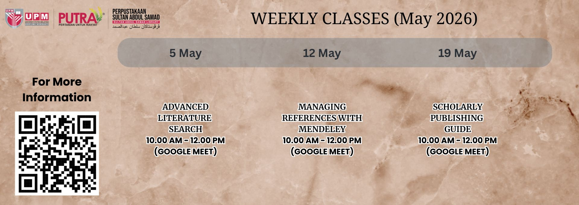 WEEKLY CLASSES(MAY) 2026
