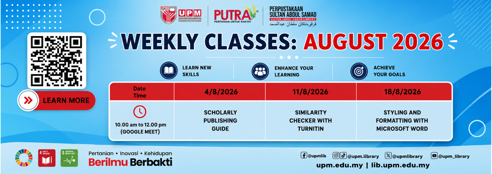WEEKLY CLASSES (AUGUST) 2026